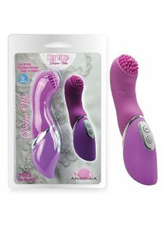 Фиолетовый вибратор точки G с щёточкой DESIRE VIBE (15 см)