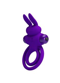 Фиолетовое эрекционное кольцо с вибростимуляцией клитора Vibrant Penis Ring III