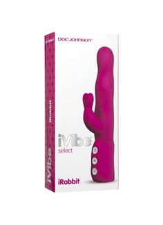 Розовый хай-тек вибромассажер iVibe Select iRabbit - 26 см.