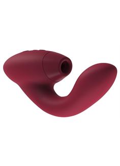 Бордовый клиторальный стимулятор Womanizer - DUO с вагинальным отростком
