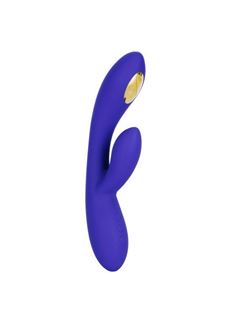 Фиолетовый вибратор с функцией электростимуляции Intimate E-Stimulator Dual Wand (21,5 см)