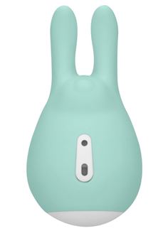Зеленый клиторальный стимулятор Love Bunny с ушками - 9,5 см.