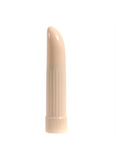 Миниатюрный вибратор Ladyfinger телесного цвета - 13 см.