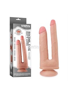 Двойной фаллоимитатор Skinlike Double Penetration Soft Cock (25 см)