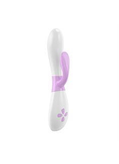 Вибратор бело-розовый OVO K2 Rabbit (22 см)