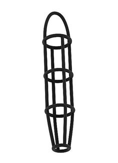 Чёрная насадка-клетка на пенис Cockcage with ball strap №30 