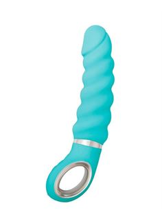 Бирюзовый витой вибратор Fun Toys Gjack 2 (22 см)