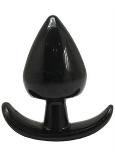 Черная коническая анальная пробка с ограничителем (8,5 см)