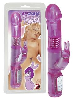 Фиолетовый вибратор Crazy Rabbit - 22 см.