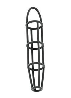 Серая насадка-клетка на пенис Cockcage with ball strap №30 