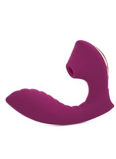 Фиолетовый вибромассажёр с вакуумной стимуляцией Vaginal & Suction Lover