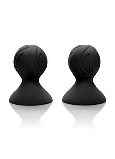 Чёрные насадки-присоски на соски Nipple Play Silicone Pro Nipple Suckers