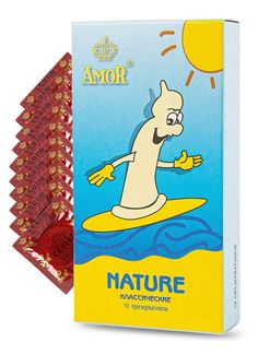 Классические презервативы AMOR Nature Яркая линия (10 шт)