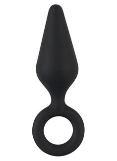 Чёрная анальная пробка Soft Touch Plug размером S (12,1 см)