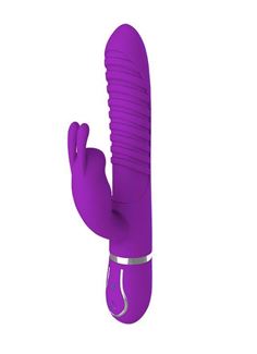 Фиолетовый вибратор кролик MAGIC BUNNY с ушками (22 см)