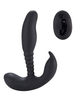 Черный стимулятор простаты Remote Control Anal Pleasure Vibrating Prostate Stimulator - 13,5 см.