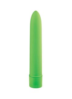 Зелёный классический вибратор BASICX MULTISPEED VIBRATOR GREEN 7INCH - 18 см.