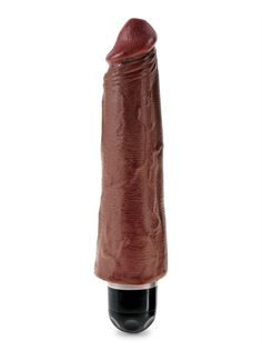 Коричневый вибратор-реалистик 8" Vibrating Stiffy - 24,8 см.