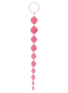 Розовая анальная цепочка - 26,6 см.