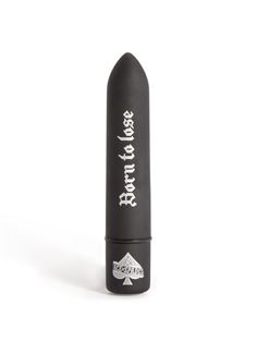 Чёрная вибропуля с надписью Motorhead Ace of Spades 10 Function Bullet Vibrator