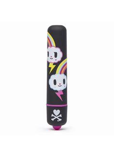 Чёрная вибропуля с тучками MINI BULLET VIBRATOR BLACK STORM CLOUDS