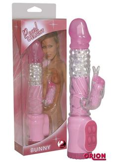 Розовый вибратор Vibrating Rabbit с клиторальным зайчиком - 22 см.