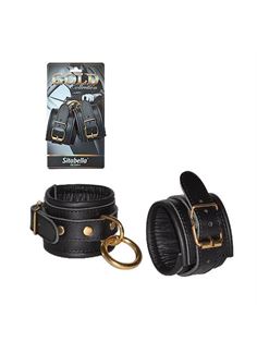 Кожаные наручники с круглым карабином Sitabella Gold Collection