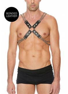 Черная мужская портупея Chain And Chain Harness