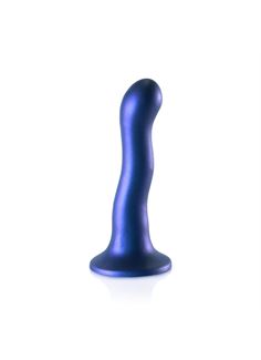 Синий фаллоимитатор Ouch! Ultra Soft Curvy G-Spot Dildo 7" (18 см)