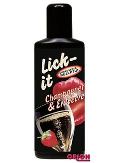 Смазка со вкусом клубники с шампанским Lick It - 50 мл.