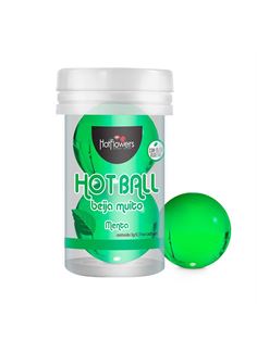 Лубрикант на масляной основе Hot Ball Beija Muito с ароматом мяты (2 шарика по 3 гр.)