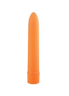 Оранжевый классический вибромассажёр BASICX MULTISPEED VIBRATOR ORANGE 7INCH - 18 см.