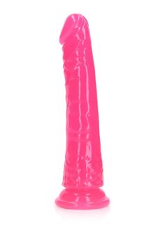 Розовый люминесцентный фаллоимитатор на присоске Glow in the Dark Dildo 6" (17,5 см)