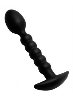 Черный ребристый стимулятор простаты Sojourn Slim Ribbed Prostate Stimulator - 12,1 см.