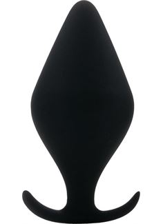 Чёрная анальная пробка Butt Plug with Handle Medium - 12 см.
