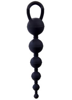 Чёрная анальная цепочка Six Balls Chain - 18,5 см