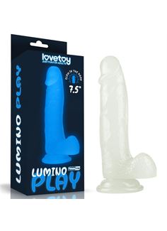 Прозрачный, светящийся в темноте фаллоимитатор Lumino Play Dildo 7.5" (19 см)