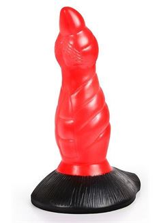 Красно-черный фантазийный фаллоимитатор (19 см)