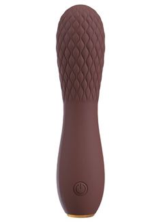 Коричневый вибратор Hazel 02 с рельефной головкой (14 см)