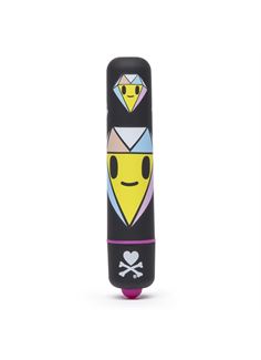 Чёрная вибропуля MINI BULLET VIBRATOR BLACK DIAMONDS