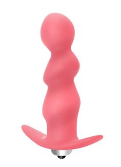 Розовая анальная пробка с вибрацией Spiral Anal Plug (12 см)