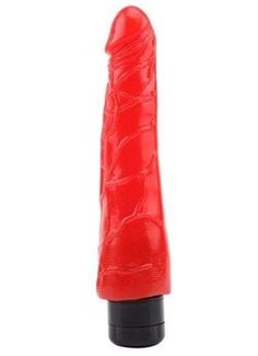 Красный реалистичный вибратор Hot Storm Devilish X3 (23,2 см)