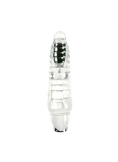 Прозрачный вибромассажёр Aurora Light Up - 18,4 см.