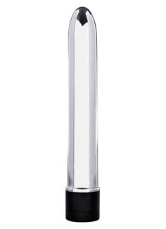 Серебристый вибратор RETRO ULTRA SLIMLINE - 17 см.