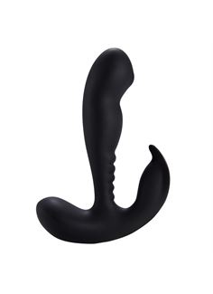 Черный вибростимулятор простаты Anal Vibrating Prostate Stimulator with Rolling (13,3 см)