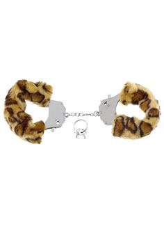 Наручники металлические Furry Love Cuffs с гепардовым мехом