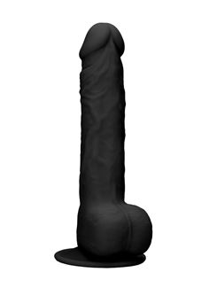 Черный фаллоимитатор Realistic Cock With Scrotum 9.5" (24 см)