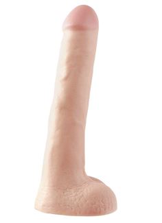 Фаллоимитатор с мошонкой LONG BOY BASIX - 25,4 см.