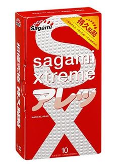 Утолщенные презервативы Sagami Xtreme Feel Long с точками (10 шт)