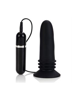 Чёрная анальная пробка 10-Function Adonis Vibrating Probes - 14 см.